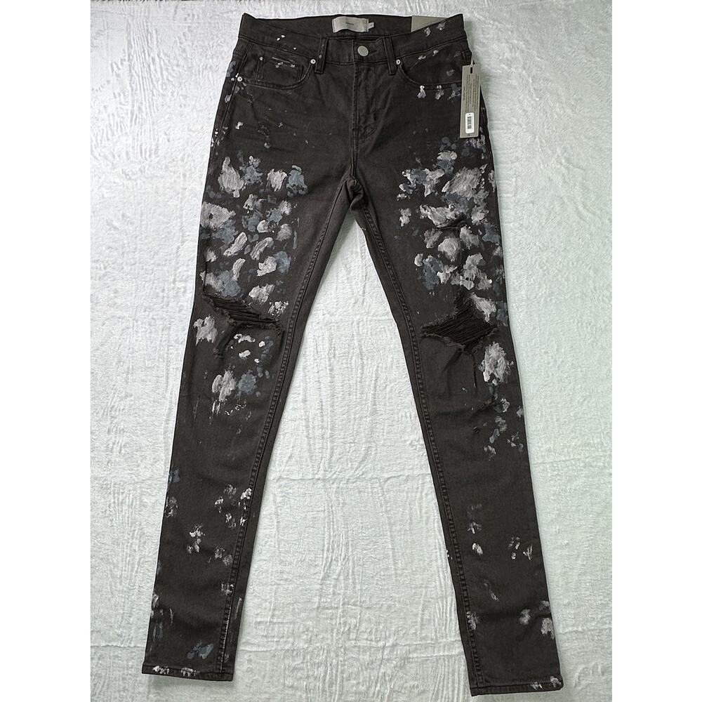 $295 - Hudson Zack Skinny Jean in Chocolate Thrasher Size 30